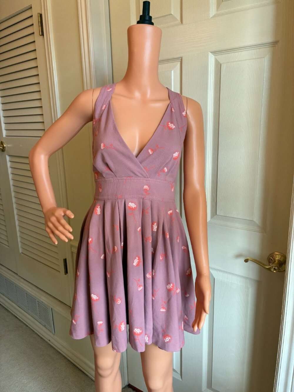 FREE PEOPLE plunging-neck/halter mini dress, size 12